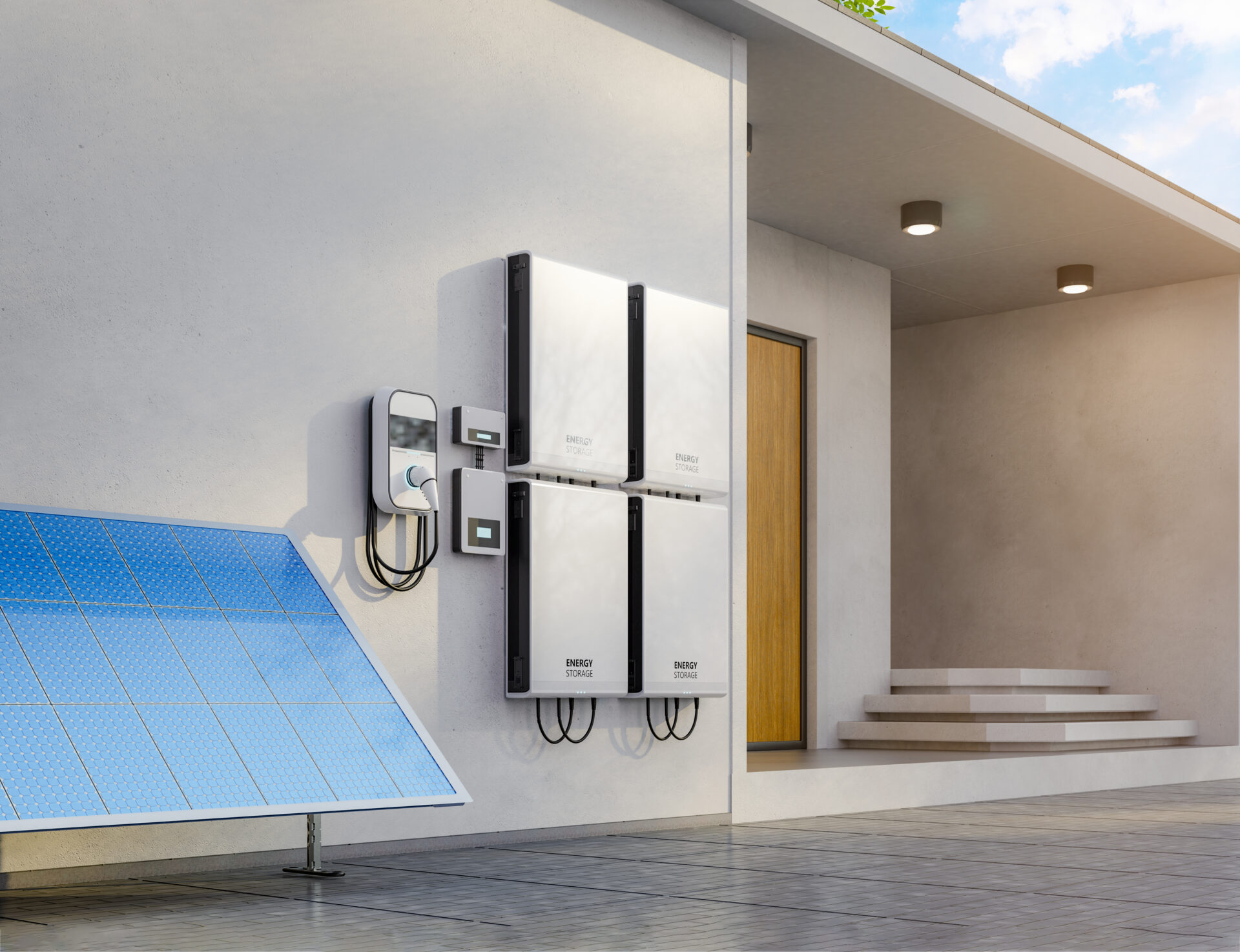 Solar Panel Generate Electricity For Ev Charger